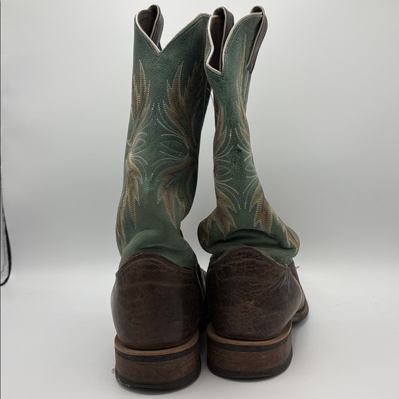Justin Women’s Size 9 BRL335 Bent Rail Western Cowgirl Leather Boots Turquoise - Picture 7 of 11